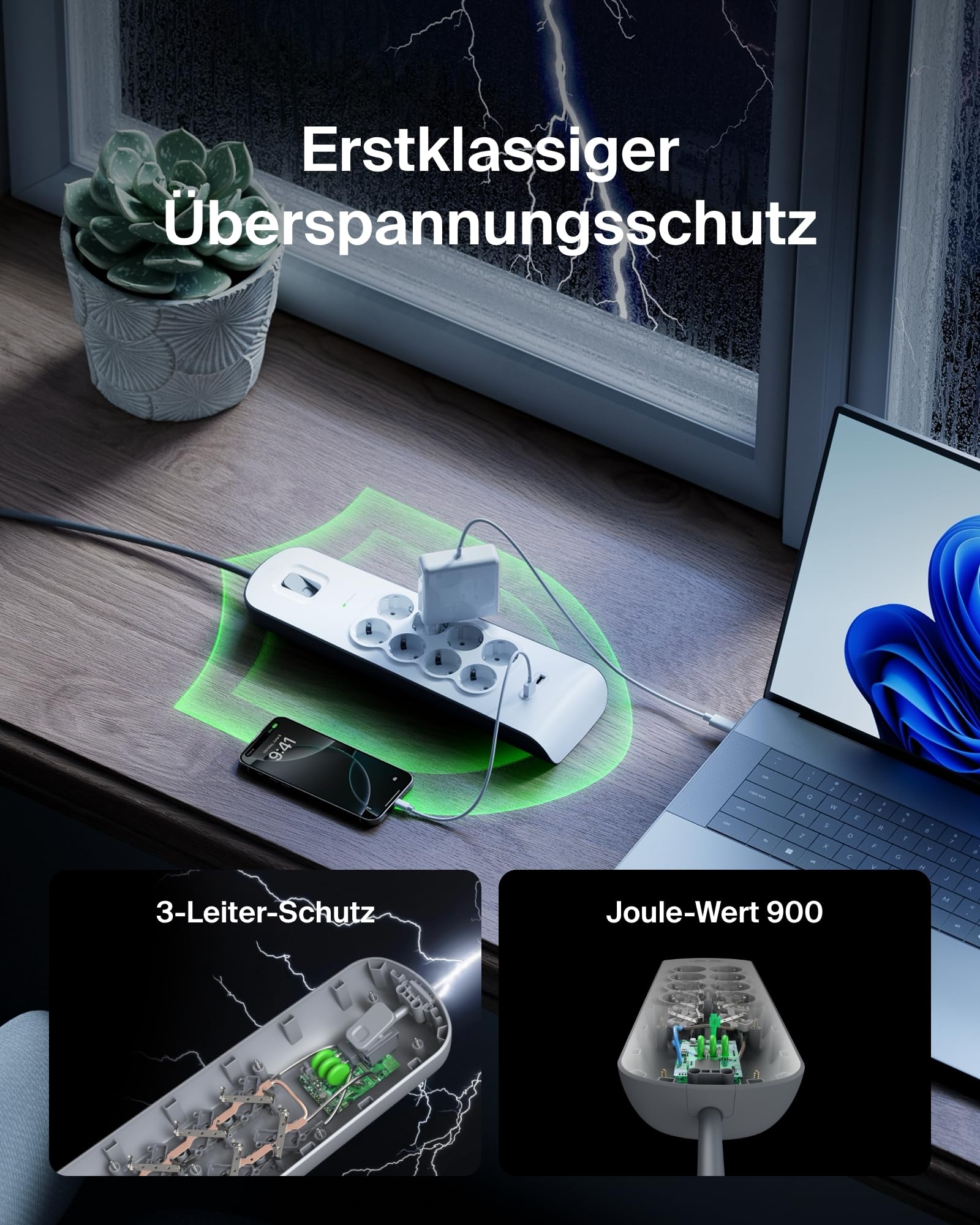 belkin-8-fach-steckdosenleiste-mit-berspannungsschutz-und-usb-a-2-4-a-2-m-kabel- image 3