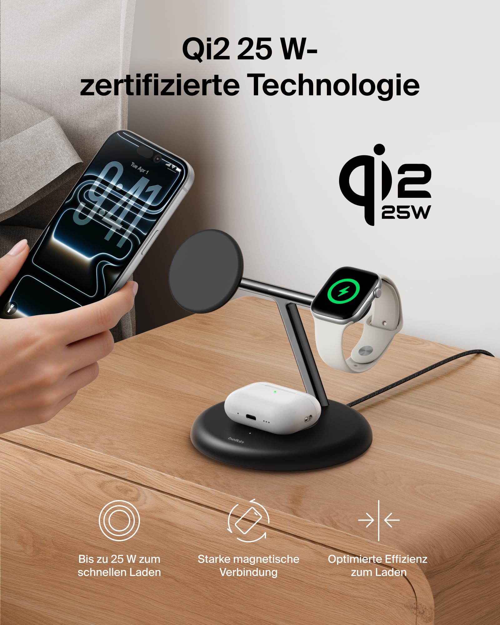 belkin-ultracharge-3-in-1-ladestation-mit-qi2-25w-schwarz image 4