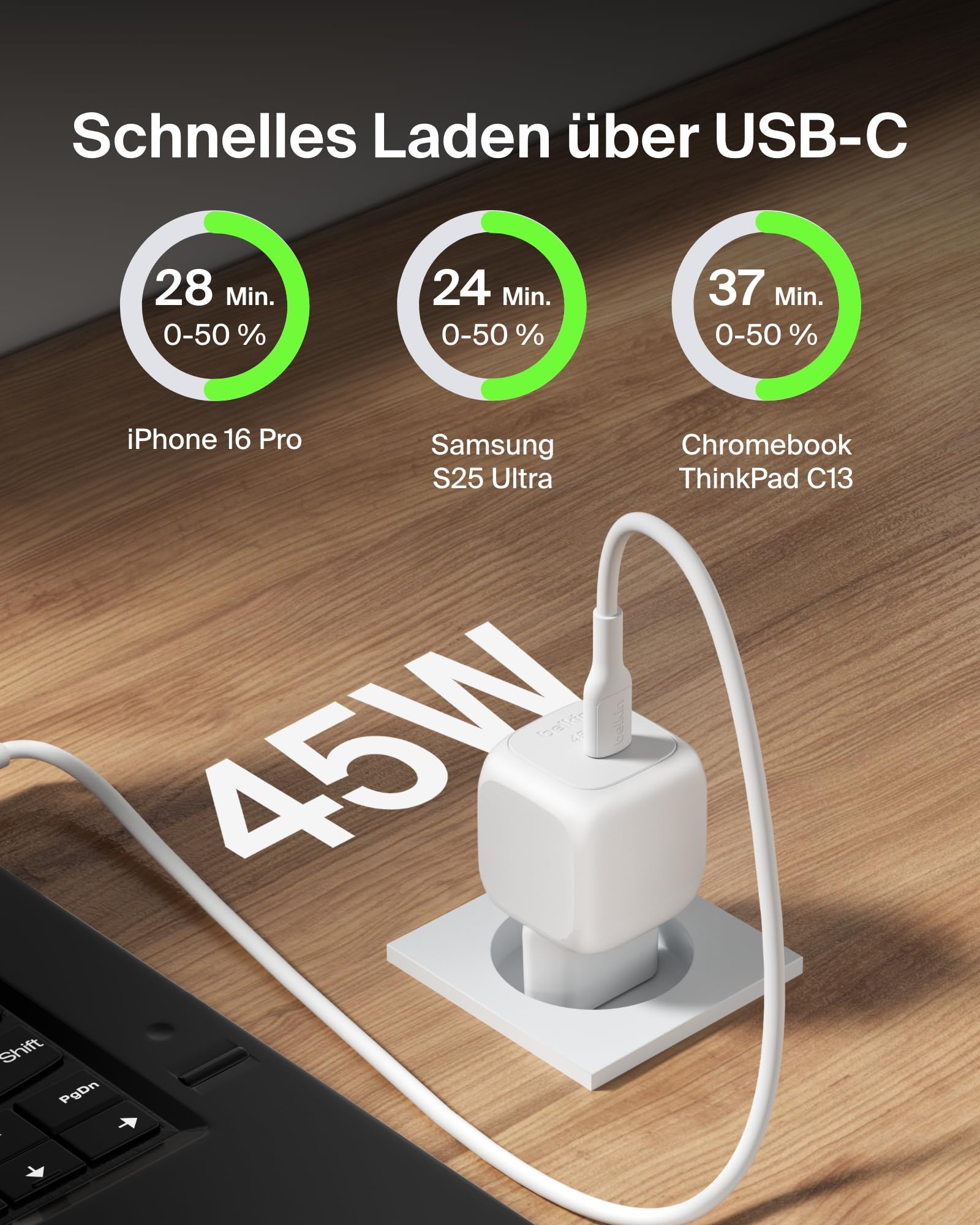 belkin-boostcharge-45w-usb-c-netzteil-pd-3-1-f-r-iphone-samsung-ipad-mehr image 2