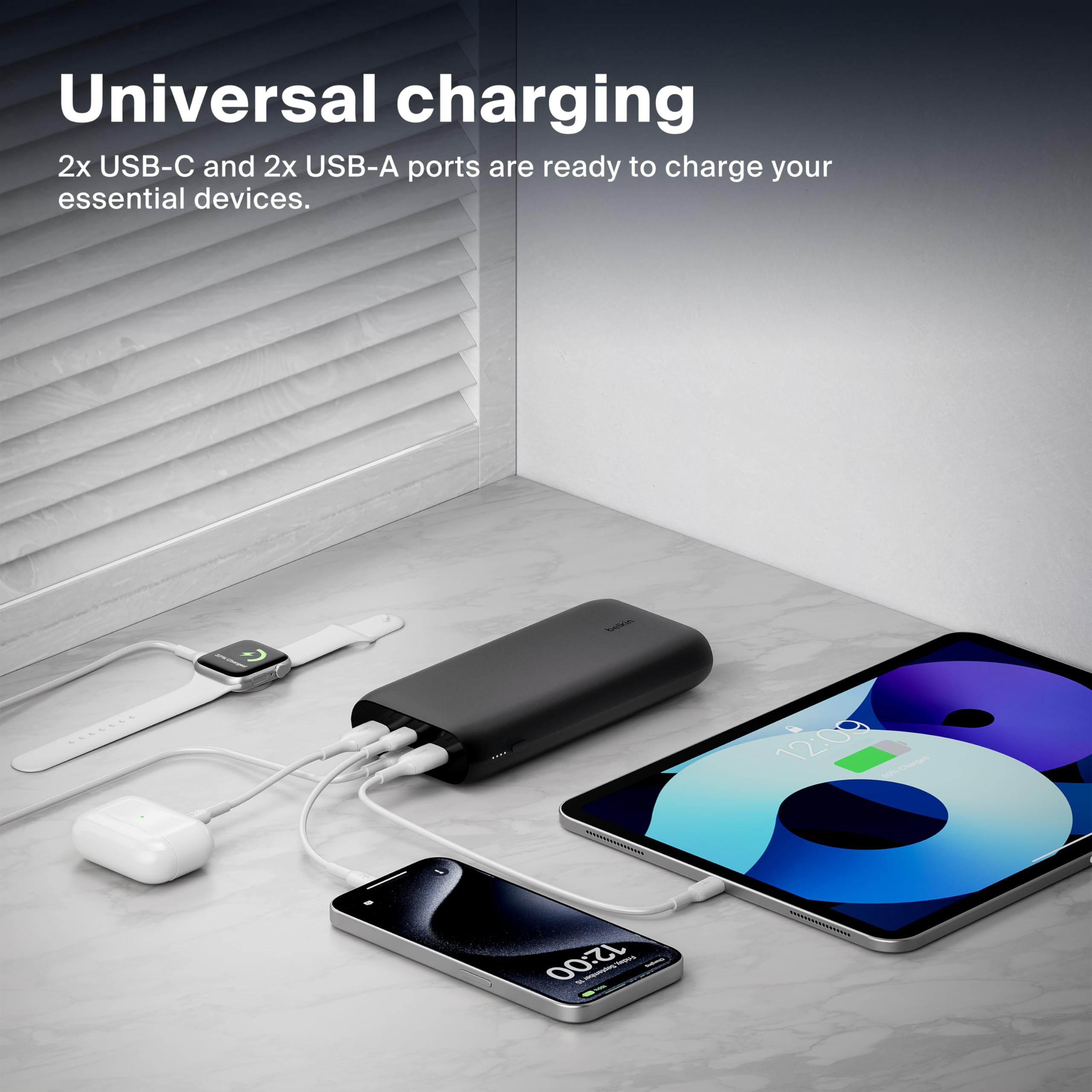 belkin-boostcharge-26000mah-powerbank-4-port-32w-usb-c-usb-a-schwarz image 6