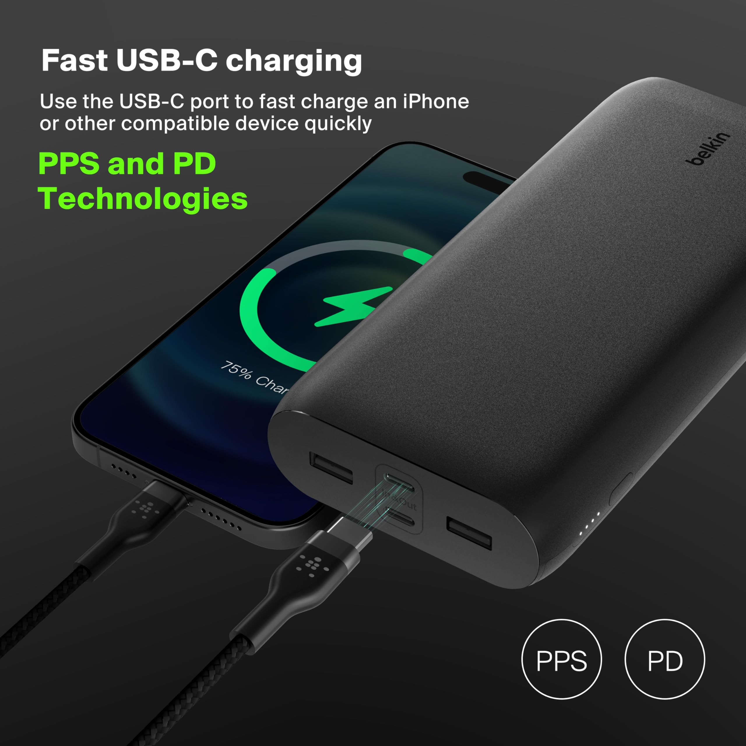 belkin-boostcharge-26000mah-powerbank-4-port-32w-usb-c-usb-a-schwarz image 3