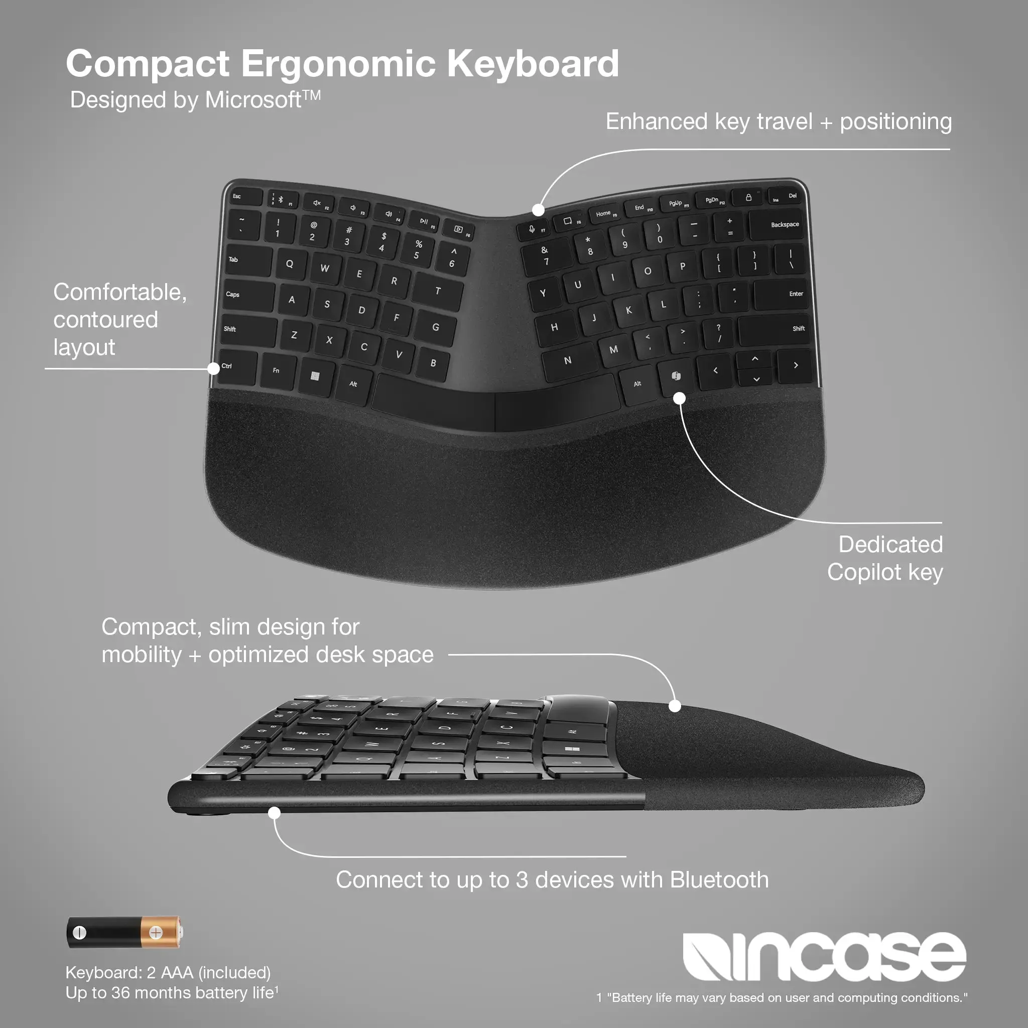 incase-designed-by-microsoft-compact-ergonomic-keyboard-qwertz image 3