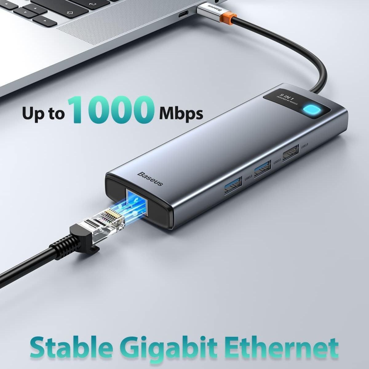 baseus-metal-gleam-series-9-in-1-usb-c-hub-mit-85w-pd-4k-120hz-gigabit-ethernet image 6
