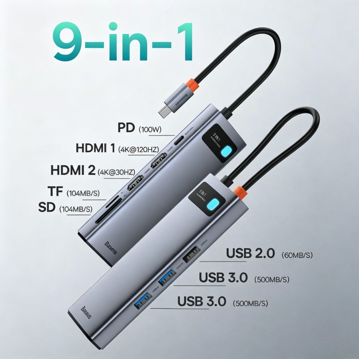 baseus-metal-gleam-series-9-in-1-usb-c-hub-mit-85w-pd-4k-120hz-gigabit-ethernet image 7