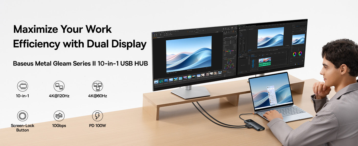 baseus-metal-gleam-series-ii-10-in-1-usb-c-hub-mit-4k-120hz-100w-pd-10gbps image 7