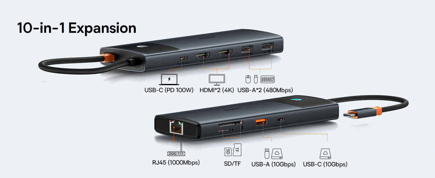 baseus-metal-gleam-series-ii-10-in-1-usb-c-hub-mit-4k-120hz-100w-pd-10gbps image 8