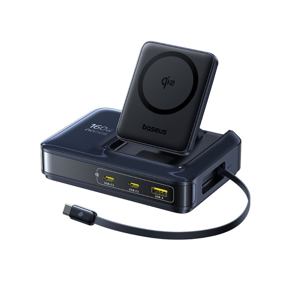 baseus-nomos-nh21-5-in-1-ladestation-160w-mit-140w-usb-c-und-kabellosem-laden image 2
