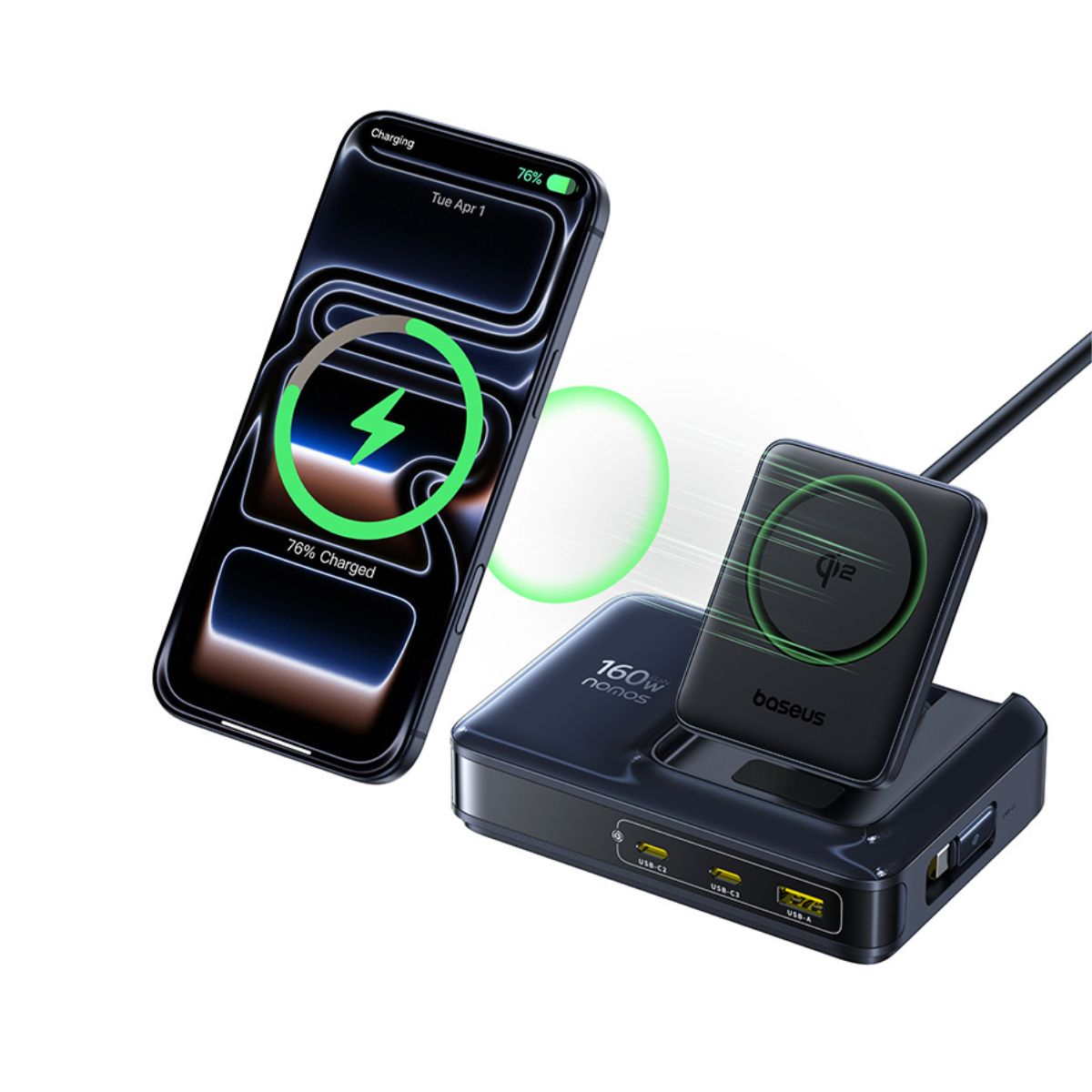 baseus-nomos-nh21-5-in-1-ladestation-160w-mit-140w-usb-c-und-kabellosem-laden image 5