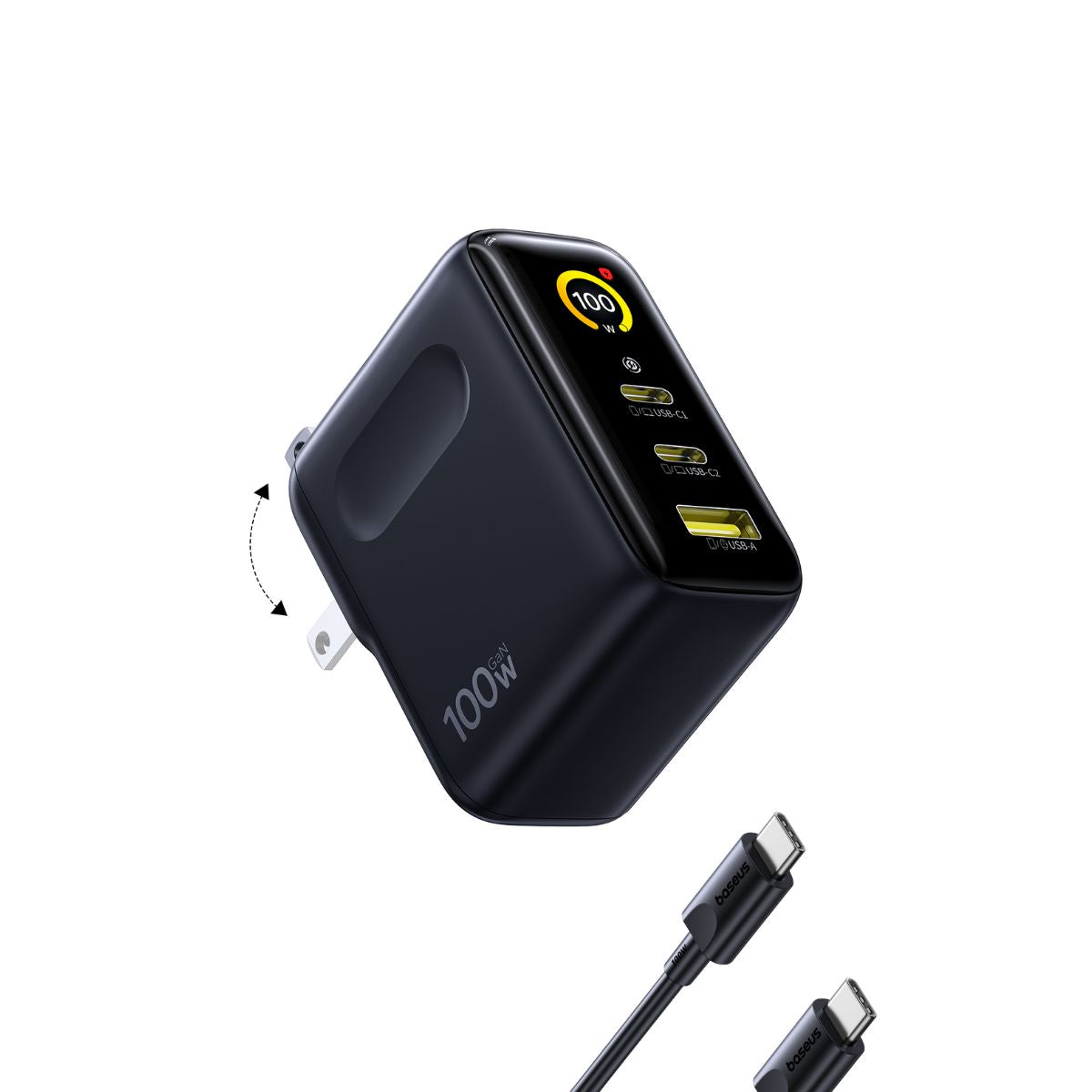 baseus-picogo-ae21-usb-c-ladeger-t-100w-mit-display-3-anschl-sse image 5