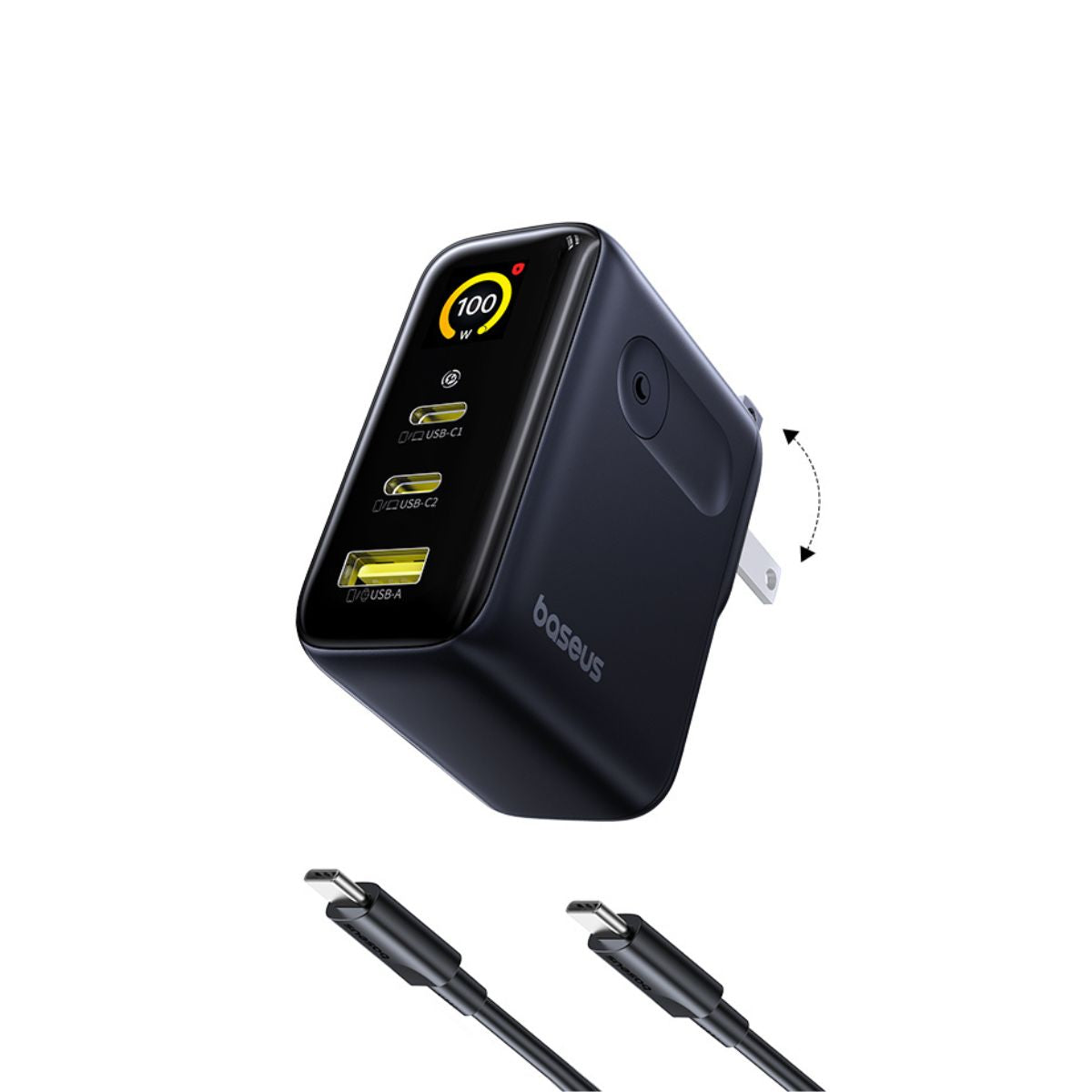 baseus-picogo-ae21-usb-c-ladeger-t-100w-mit-display-3-anschl-sse image 6