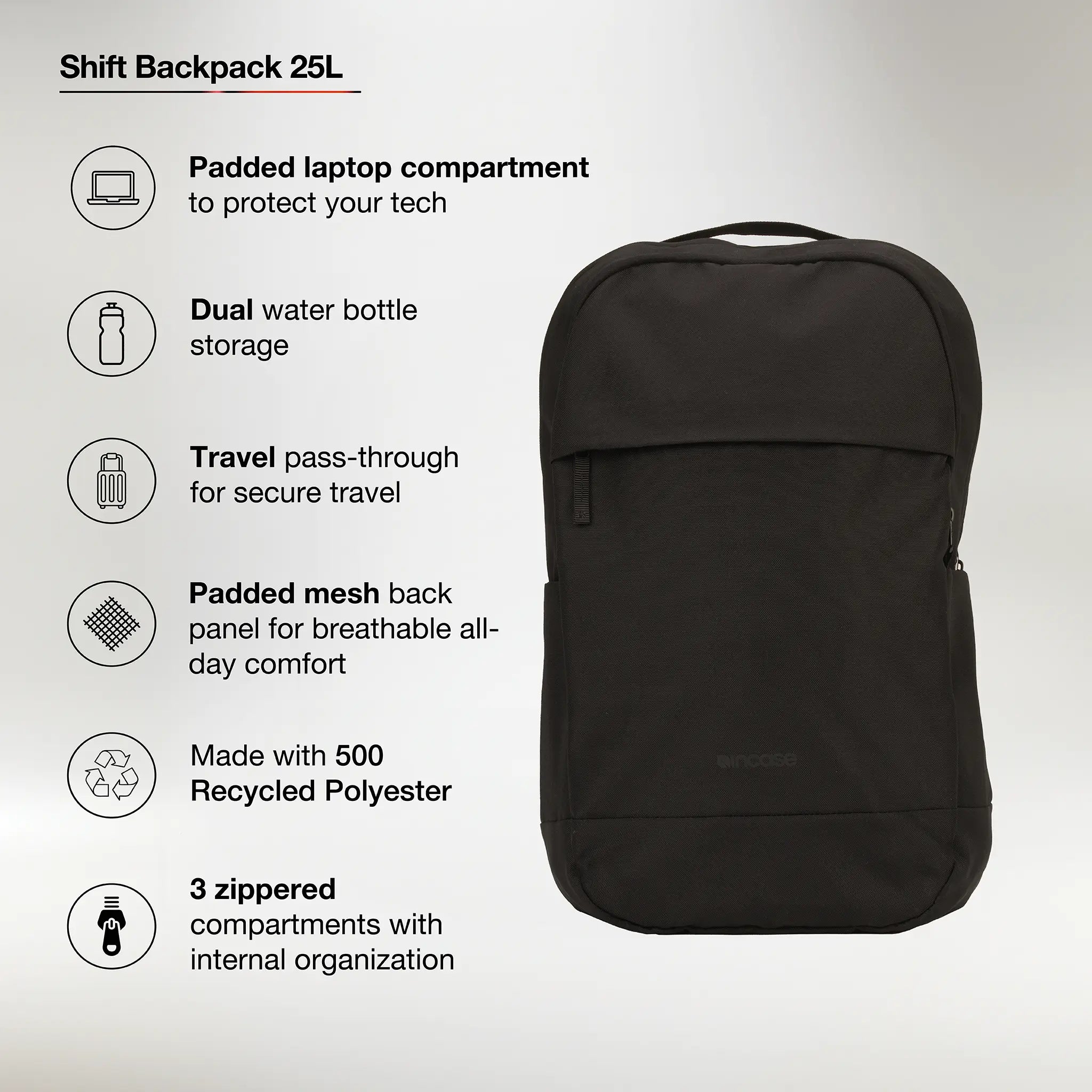 incase-shift-backpack-25l-laptop-rucksack-aus-500d-recyceltem-polyester image 3