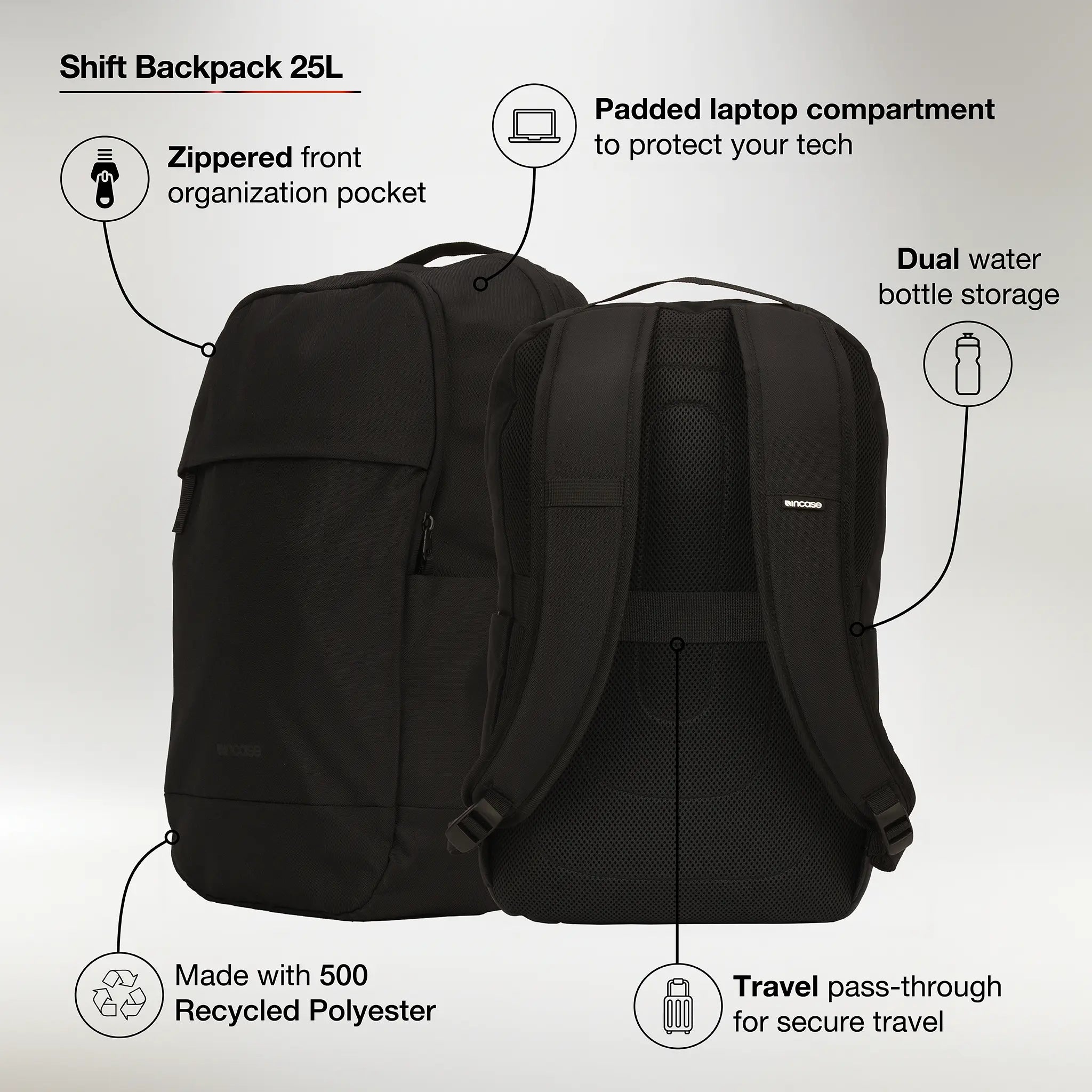 incase-shift-backpack-25l-laptop-rucksack-aus-500d-recyceltem-polyester image 4