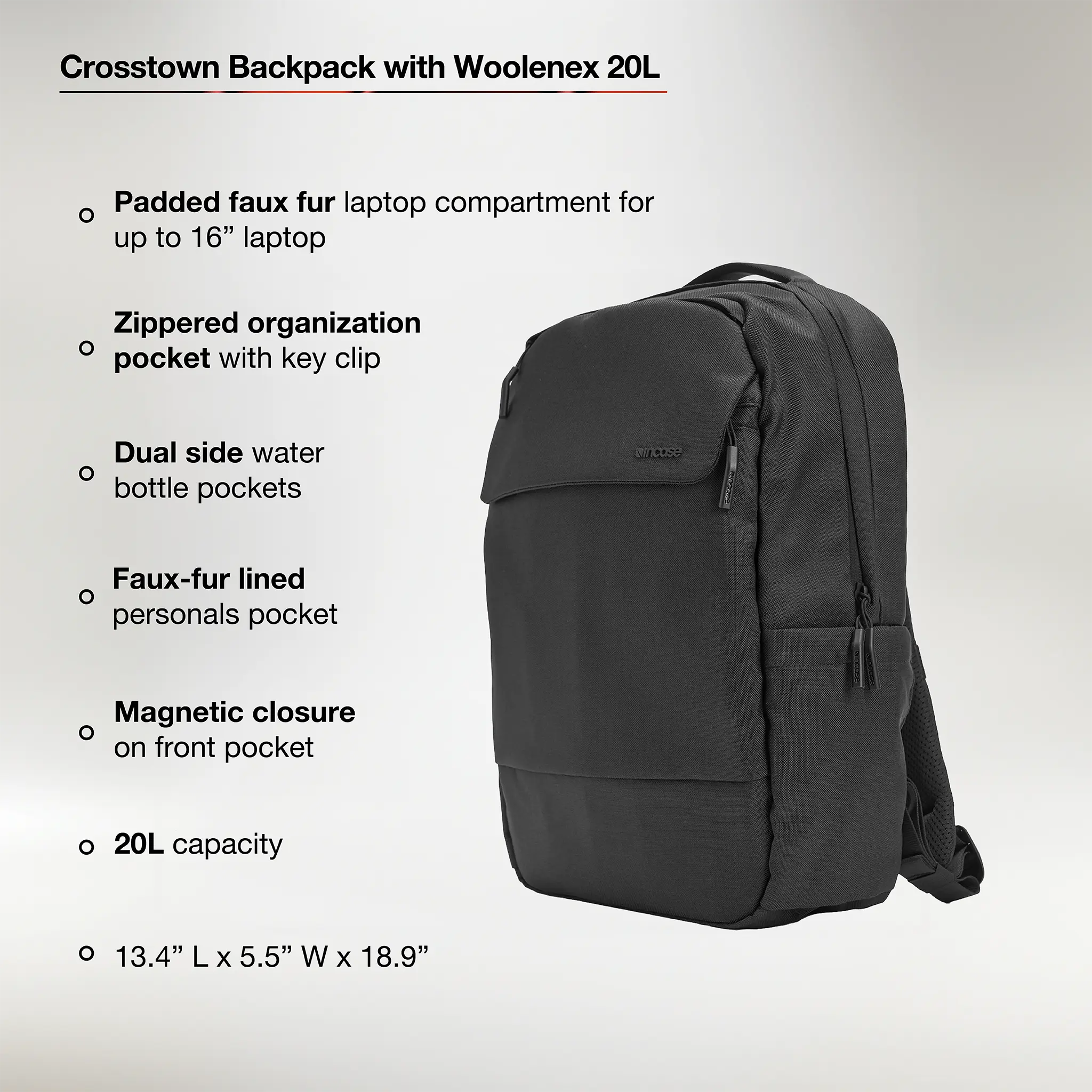 incase-crosstown-backpack-20l-rucksack-mit-16-zoll-laptopfach-und-elegantem-wool image 3